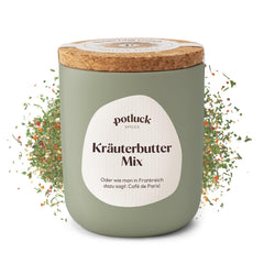 Comida compartida | Kräuterbutter-Gewürz | Würzmischung im Keramiktopf | 45g | Vegano, sin gluten y con ingredientes naturales