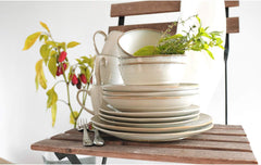 MÄSER 931512 Nottingham Vintage Series Set de veselă pentru 4 persoane, serviciu combinat de 20 de piese cu forme rotunjite neregulate în aspect retro, gresie, bej