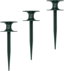Set de 3 ghidaje pentru furtun, verde, 24 x 9 cm | Ghidaj pentru furtun și cablu de grădină cu ancoră de sol | Roletă pentru furtun pentru protejarea straturilor de flori și a pereților casei | Roletă pentru furtun de grădină și cablu