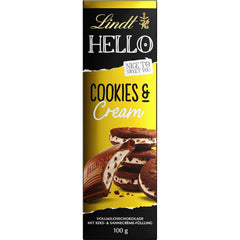 Lindt Hello Galletas y chocolate con crema | Barra 100g | Chocolate con Leche con Relleno de Galletas y Crema | Barra de chocolate | regalo de chocolate