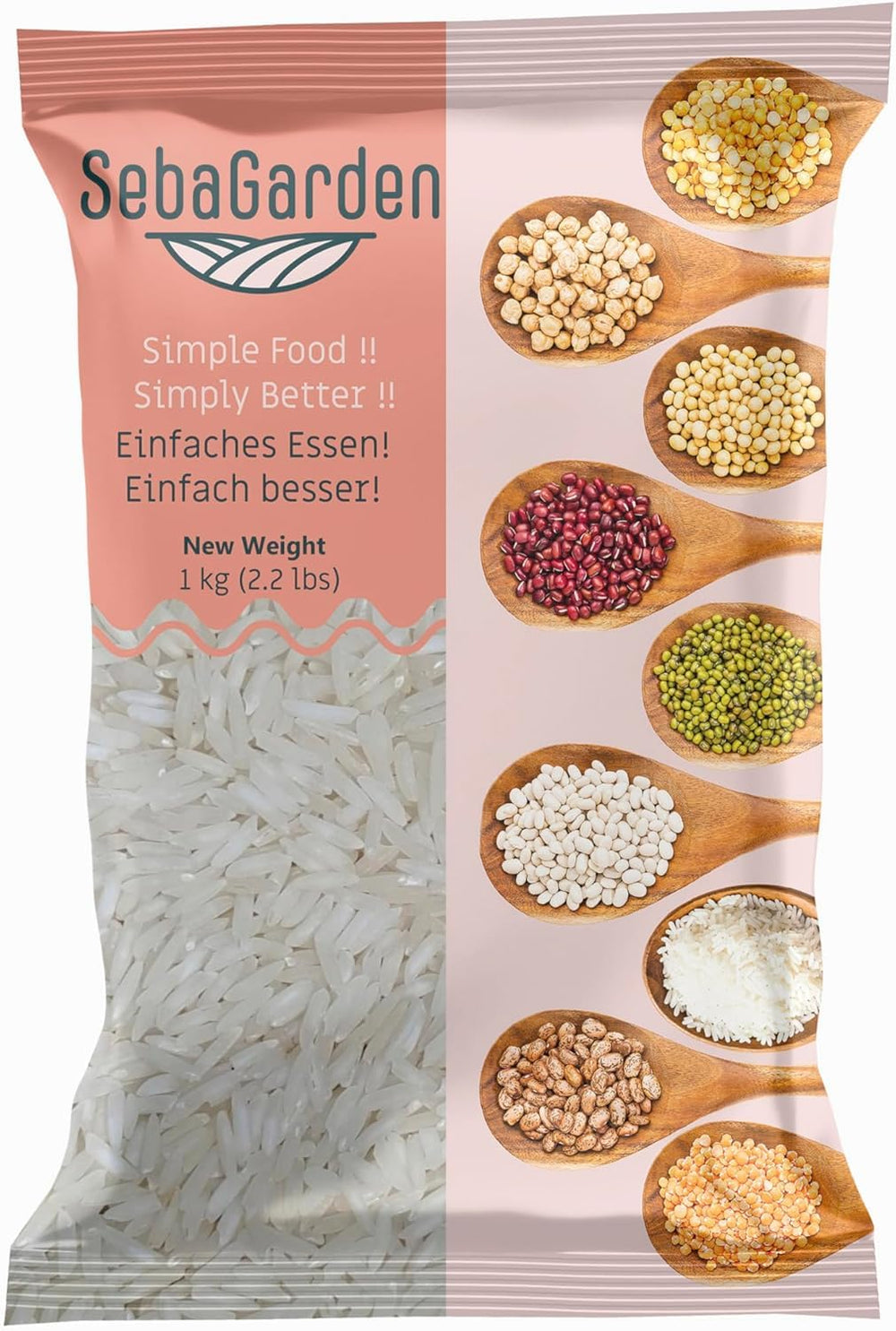 Arroz basmati – Arroz premium de grano largo, paquete de 1 kg | Naturalmente aromático y esponjoso | Ideal para biryani, pilaf y otros platos | Sin OGM, vegano | Embalaje sin abrir