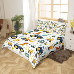 Juego De Cama Jungen Cartoon Car 135X200,Kinder Bau Fahrzeuge Tröster Abdeckung Für Kind Kleinkind Teens,Dinosaurier Bettbezug,Traktor Maschinerie Bagger Bettdecke Abdeckung,Lkw Autos Bettdecke Naty Shop
