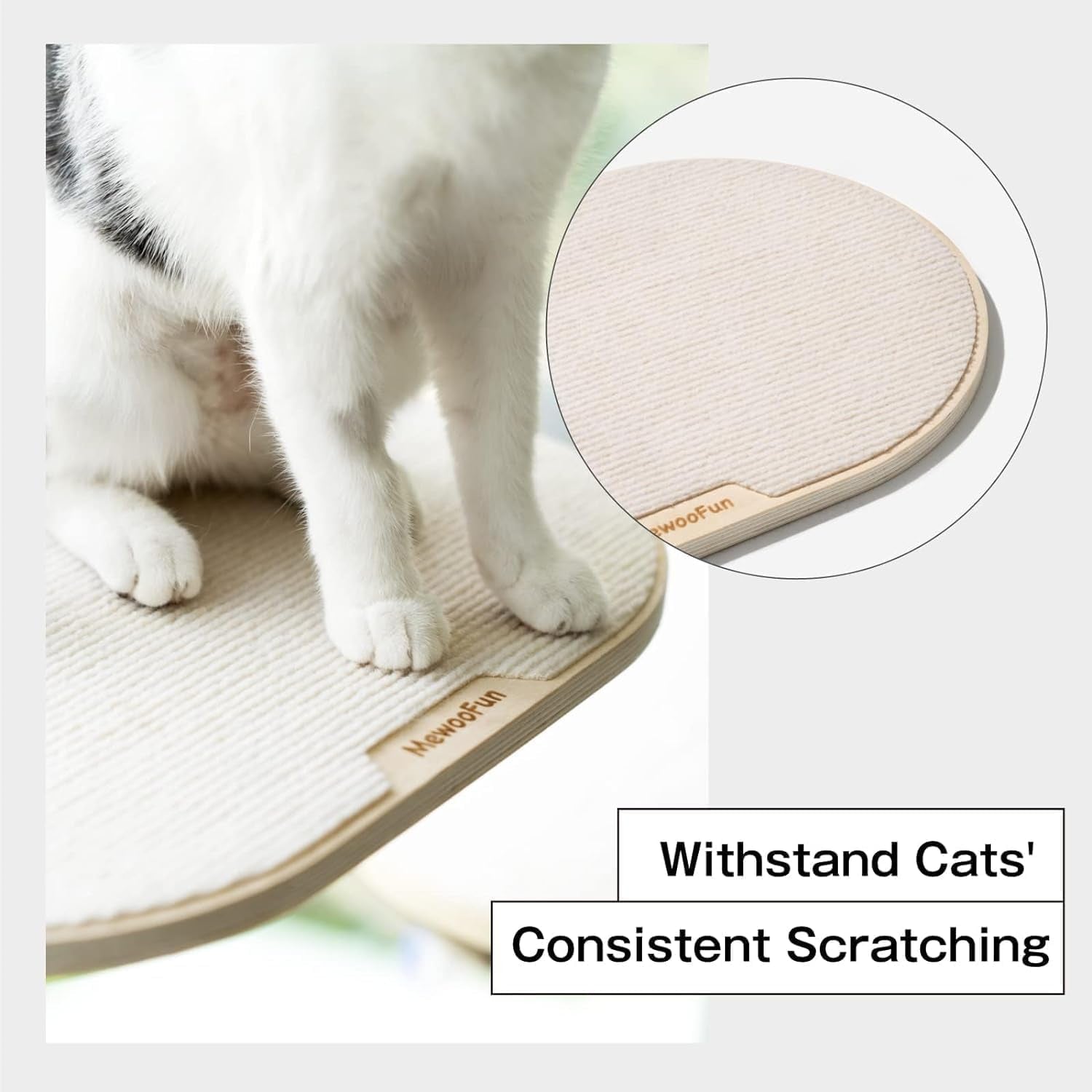 Hamac din lemn pentru pisici MEWOOFUN, cu ventuză puternică - Platformă pentru pisici, Pat pentru pisici montat pe fereastră pentru pisici de interior, 1 bucată