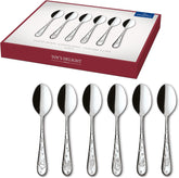 Villeroy & Boch - Toy'S Delight juego de cucharas de café 6 piezas Silver Platinum, apto para lavavajillas Cocina Naty Shop