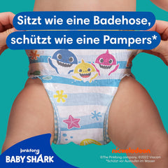 Pampers Splashers Baby Shark Pañales de natación desechables de edición limitada 4-5, 11, 9 kg-15 kg, para una protección segura en el agua