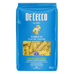 Fusilli 34, pasta de sémola grano duro, 500 g