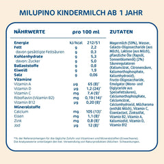 Milupa Milupino Lapte de creștere gata de băut (6x1L), de la 1 an, pentru copiii mici în faza de creștere