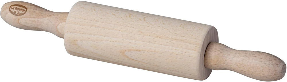 Dr. Oetker Mini-Holzteigrolle für Backbegeisterte – 23 cm, madera maciza, estable y duradera para todos los teigarten, fácil limpieza