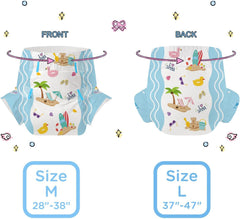 CutiePlusU Pañales para adultos, paquete de 10, pañales desechables para mujeres y hombres, máxima absorbencia durante la noche - I Love Summer (tamaño mediano 71-96 cm)