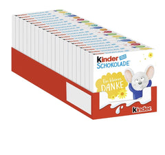 Chocolate Kinder (20 x 50 g) - Regalo de San Valentín para él y ella, dulces de Carnaval y Mardi Gras - Barras de chocolate con leche rellenas - 20 paquetes de 4 barras individuales cada uno