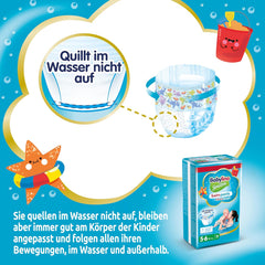 Pañales Sensitive Swim Pants, para mar y piscina, talla 5-6 (más de 14 kg), 84 piezas