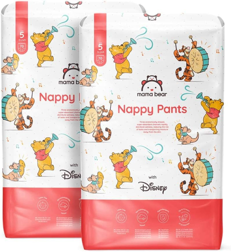 Marca Amazon: Mama Bear Disney Pañales, Talla 5 (12-17kg) - Caja Mensual, Blanco, 140 Piezas (2 Paquetes de 70)
