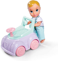 Simba 105733585 - Steffi Love Baby Car, Ankleidepuppe mit Kind, Laufauto, función 2 en 1, mit Handtasche und Babyzubehör, 12 Teile, 29cm Puppe, ab 3 Jahren