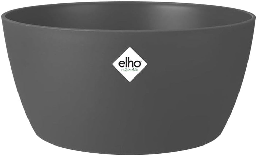 elho Brussels Bowl 23 - Ghiveci de flori de interior - Ø 22,9 x H 10,8 cm - Negru/Antracit