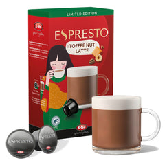 ESPRESTO Toffee Nut Latte, kompatibel mit K-fee & ALDI EXPRESSI*, aromatisierter Milchkaffee, RFA zertifiziert, 96 Kapseln