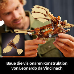 LEGO Icons Leonardo da Vincis Fluggerät mit schlagenden Flügeln - Minifigura y soporte incluidos - Bauset für Erwachsene - Deko-Set für Zuhause - Giftidee - 10363