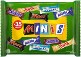 Mini paquete a granel de chocolate mixto, chocolate, 35 mini snacks de chocolate (Mars, Snickers, Bounty, Twix, Milky Way) como dulces, regalo de chocolate, caja de dulces (710 g)