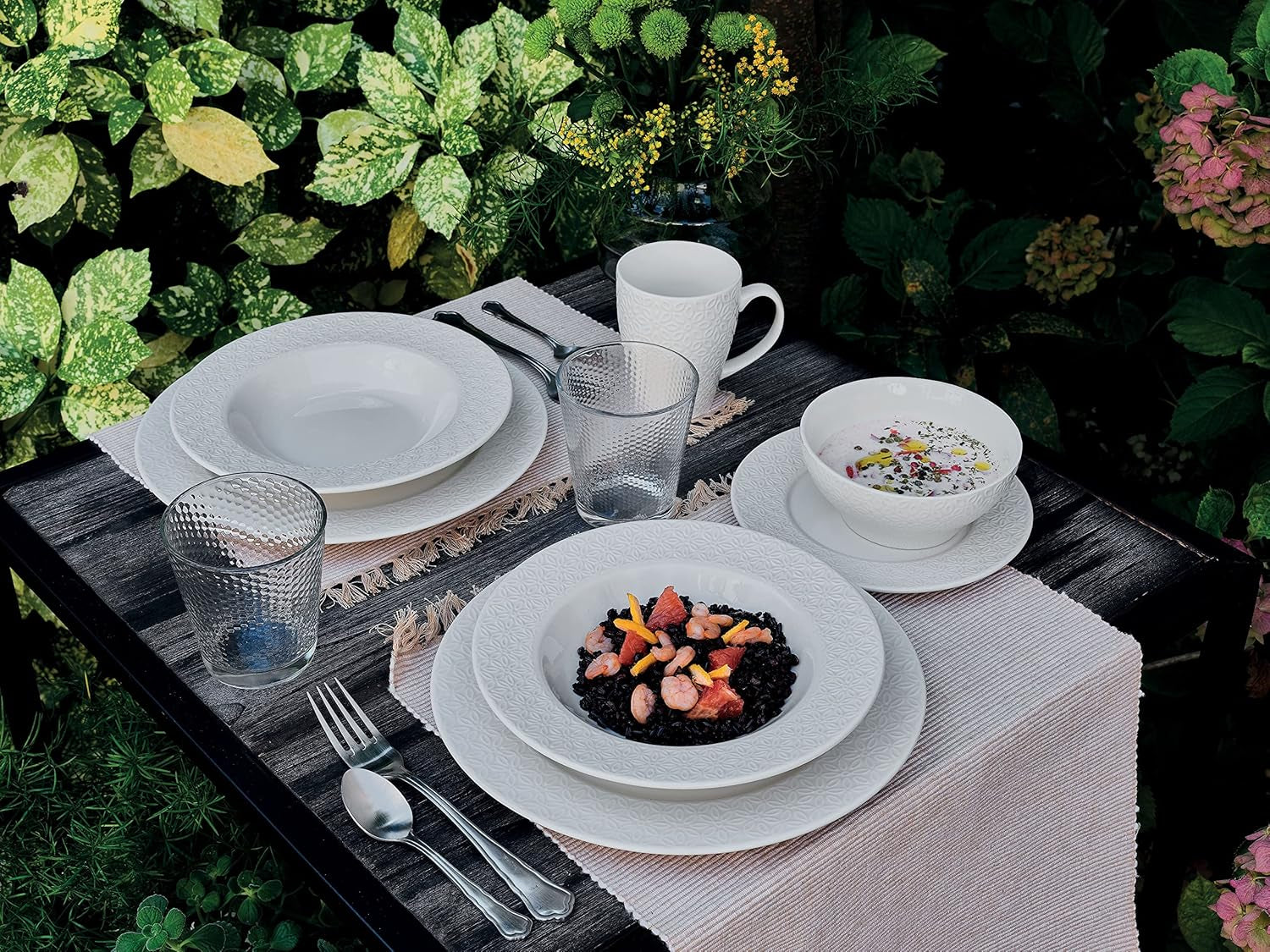 Margaret, serviciu de masă pentru 6 persoane, 18 piese, porțelan, alb Seturi vesela masa Naty Shop