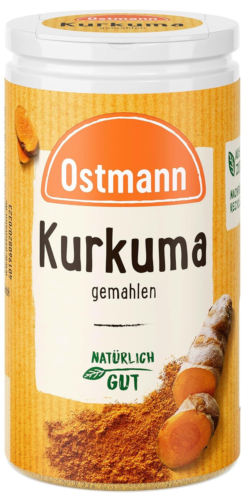 Ostmann Gewürze - Kurkuma gemahlen | Perfektes Gewürz für Curry- und Reisgerichte | Verleiht Gerichte eine goldgelbe Farbe | Ingredientes Naturales | 40 g en Der Streudose