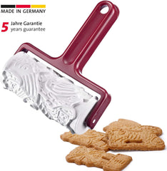 Westmark Spekulatiuswalze, Mit 7 verschiedenen Motiven, Länge: 17,2 cm, Kunststoff, Klausi, Weiß/Rot, 32162270