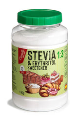 Stevia + Eritritol 1:3 Süßstoff | 1G = 3G Zucker | 100% Natürlicher Zuckerersatz - 0 Kalorien - 0 Glykämischer Index - Keto Und Paleo - 0 Netto-Kohlenhidrato - Kein GVO - Castello since 1907-1 Kg Edulcorantes Naty Shop Título predeterminado
