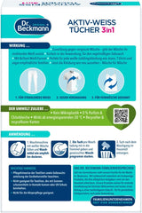 Dr. Beckmann Fest Wipes, Active-White, 15 toallitas Detergentes para la ropa Naty Shop