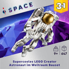 LEGO Creator Juguete de Astronauta Espacial 3 en 1, Kit de Modelo de Perro y Nave Espacial para niños, Decoraciones para jardín de Infantes, Regalo Creativo para niños y niñas de 9 años 31152 Juegos de construcción Besuche den LEGO-Store