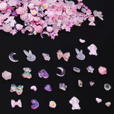 100 bucăți farmece pentru unghii cu fundă Y2K 3D rășină Camellia floare farmece pentru unghii Kawaii strasuri pentru unghii decorațiuni Nail Art, modele, accesorii DIY pentru artizanat (roz)