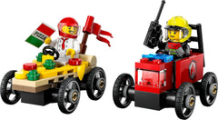 Furgoneta de reparto de pizzas LEGO City vs. Camión de pizza - Jabonera de juguete para niñas y niños a partir de 5 años - Juego de construcción con 2 minifiguras de conductores - Regalo de cumpleaños y vacaciones 60458 Juegos de construcción Besuche den LEGO-Store