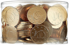 Theobroma Goldgeld Schokoladen Euros, Lose Münzen in Der Dose, 1Er Pack (1 X 1 Kg) Naty Shop Goldgeld