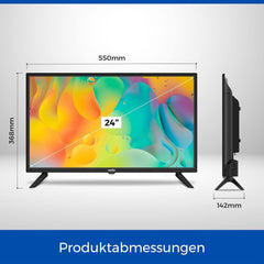 Televizor inteligent de camping Cello de 24 de inci, tuner triplu de 12 volți, Bluetooth - Disney+, Netflix, Apple TV+, Prime Video, Paramount+ pentru rulote și bărci