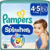 Pampers Splashers Baby Shark Pañales de natación desechables de edición limitada 4-5, 11, 9 kg-15 kg, para una protección segura en el agua