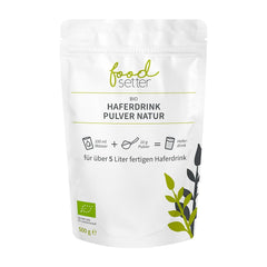 foodsetter Bio Haferdrink Pulver | Bolsa de 500 g | Haferpulver | Haferpulver instantáneo | Biocalidad | Vegano | Sin gluten | Ohne Zuckerzusatz | 0,5 kilogramos