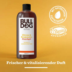 BULLDOG, Gel de ducha para hombre con limón y bergamota, 500 ml Ducha y baño Naty Shop