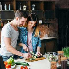 Borcane de depozitare Relaxdays cu capace din bambus, set de 3, borcane rotunde din sticlă, 1000 ml, etanșe, transparente/naturale, 18 x 10 cm Cutii depozitare alimente Naty Shop