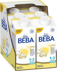 BEBA Bebida de leche lista para beber para niños de 1 a 3 años, con HMO, contenido de proteínas apropiado para la edad, sin aceite de palma, sin aceite de pescado, comida para niños pequeños, paquete de 6 (6 x 200 ml)