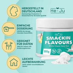 He-Ju, Pudră cu aromă de ciocolată albă și cocos, 250 grame Arome Naty Shop