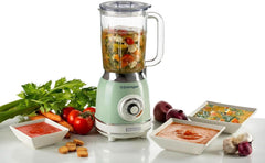 Ariete Vintage 583 Batidora de vaso, batidora multifunción retro con 4 grifos, 4 geschwindigkeiten + función de pulso, función de triturador de hielo, 1,5 litros de capacidad, 1000 W, Green Kitchen Naty Shop