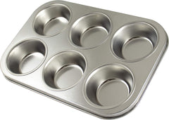 Zenker 62230 Bandeja Horno Cupcake/Muffin 6uds, Banda 29 X 19,5 X 3Cm, Línea Plata Moldes y bandejas Naty Shop