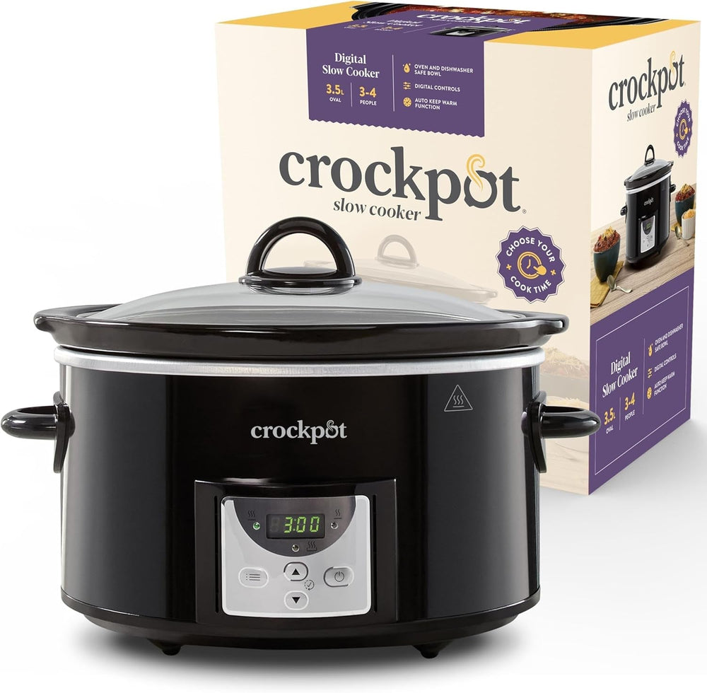 Olla de cocción lenta digital Crockpot, 3,5 L (3 a 4 personas), CSC113X Slow Cooker Naty Shop Black 3,5 litros