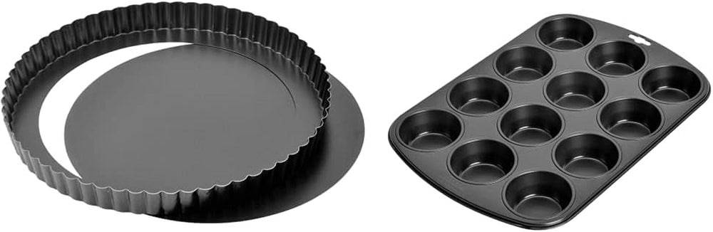 Kaiser Classic Tarteform Mit Hebeboden 28 Cm, Quicheform Antihaftbeschichte & Inspiration Muffinform Blech Für 12 Muffins, Muffin Backblech 38 X 27 Cm, Beschichtet, Standardgröße Moldes y bandejas para horno Naty Shop
