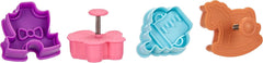 Set de forme de biscuiți cu tematică de bebeluși și ejector, 4 piese, plastic, multicolore, 13 x 13 x 4 cm, 4 unități