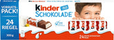Kinder Chocolate - Barras de chocolate con leche rellenas - 1 paquete que contiene 24 barras individuales (24 x 12,5 g).