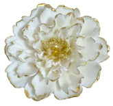 Decoratiune comestibila din zahar, Bujor alb cu auriu Decoratiuni din Pasta de Zahar Nati Shop