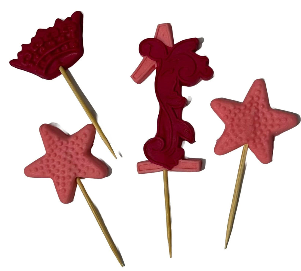 Decoración de azúcar comestible, Número 1, rosa/fucsia Decoraciones de Sugar Paste Nati Shop