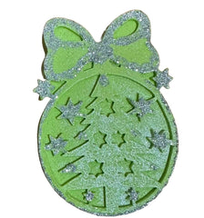 Decoratiune comestibila din zahar, Glob de brad, verde Nati Shop