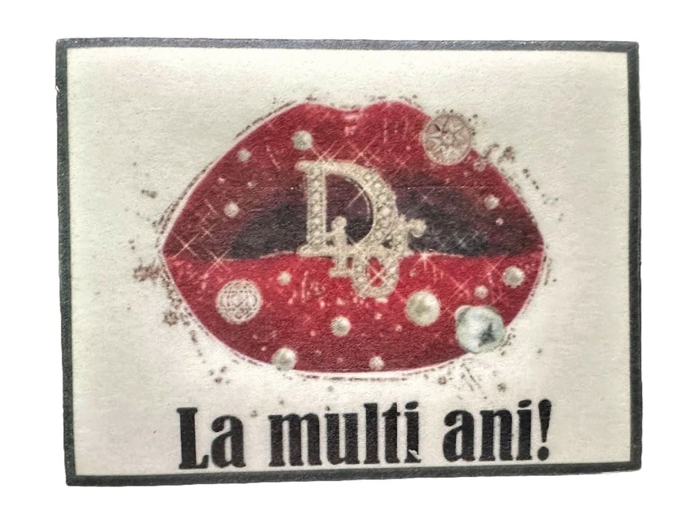 Decoratiune comestibila din zahar, "La multi ani!" Nati Shop