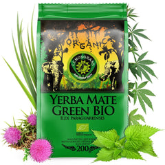 Ceai Mate BIO Organic ● Ceai Yerba Mate cu lemongrass ● 200 g Ceai Mate brazilian proaspăt ● Necopt, uscat cu aer cald ● Numai ingrediente organice ● Ceai verde vrac