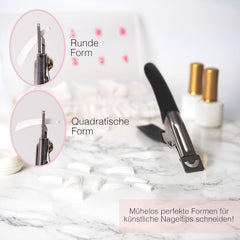 ® Unghii artificiale pentru lipire 500 bucăți Unghii false - Unghii stabile pentru unghii cu gel - Unghii cu calitate de studio (culoare naturală)