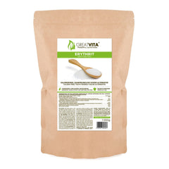 Greatvita Eritritol 1000 G | Kalorienfreie Süßungsmittel & Zucker-Alternativa | Zahnfreundlich, Gut Löslich y sin gluten | Ideal para comidas, postres y postres Edulcorantes Naty Shop 1 Kg (paquete 1er)